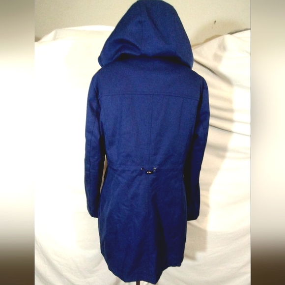 Kristen Blake Winter Jacket Blue Hooded, ZipUp Snaps, Pockets, Insulated Lined,M - Picture 3 of 16